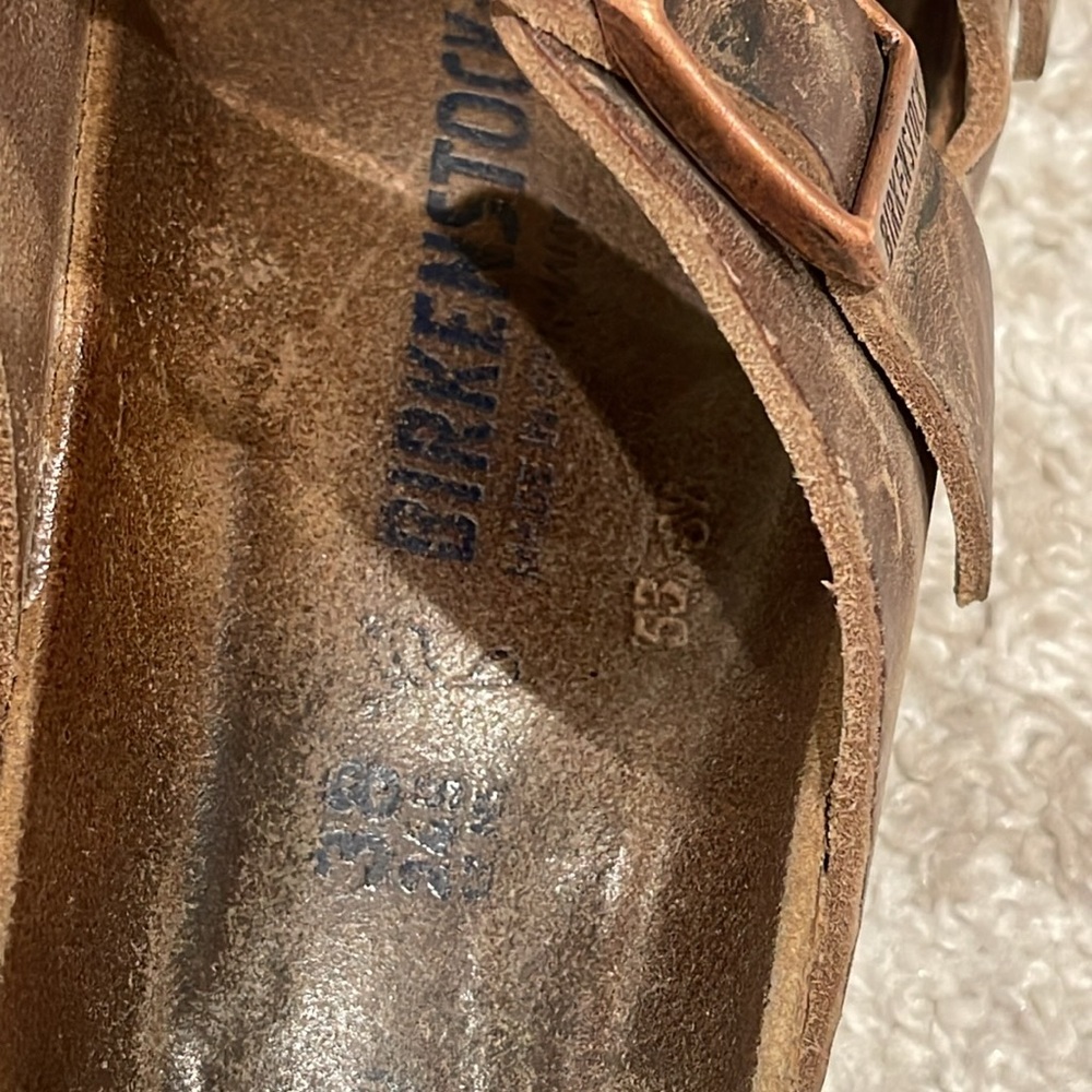 Birkenstock Brown Leather Two-Strap Sandals - Picture 5 of 13